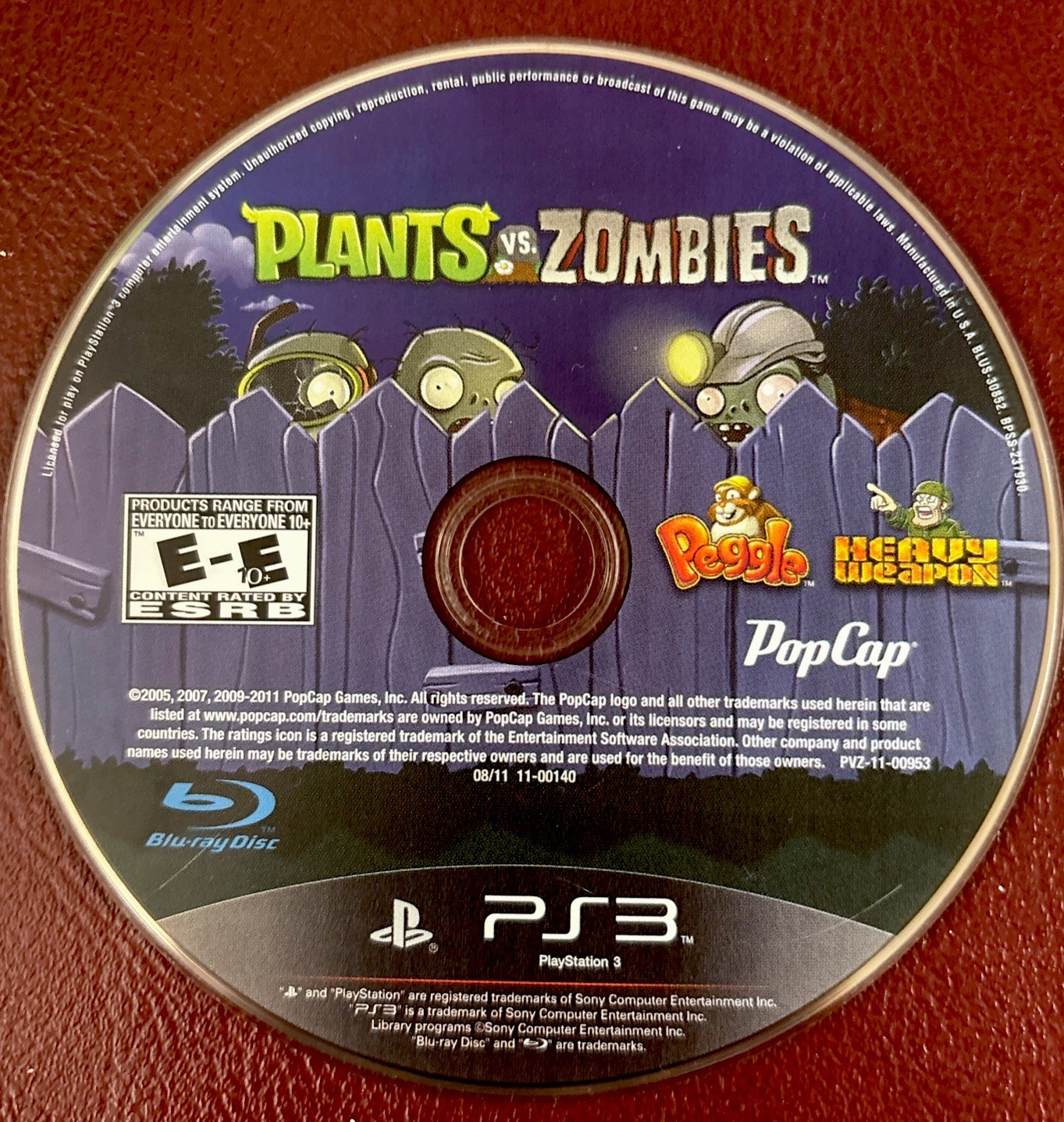 Plants vs. Zombies (Sony PlayStation 3, 2011) Disc Only Tested!