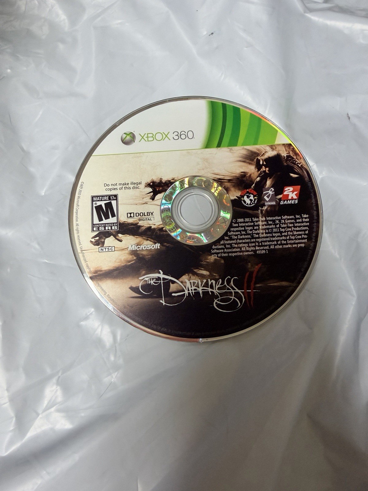 The Darkness II Limited Edition Xbox 360 2K Games FPS Horror Action Disc & Case