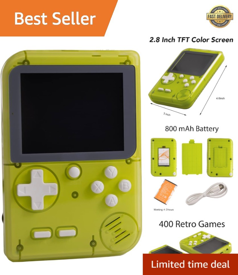 Retro Mini Game Machine: 400 Classic Games Handheld Console – 2.8-Inch Screen