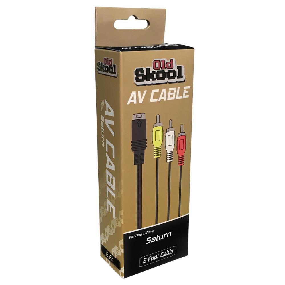 Old Skool 6FT Audio Video (A/V) Stereo Composite RCA Cable for Sega Saturn