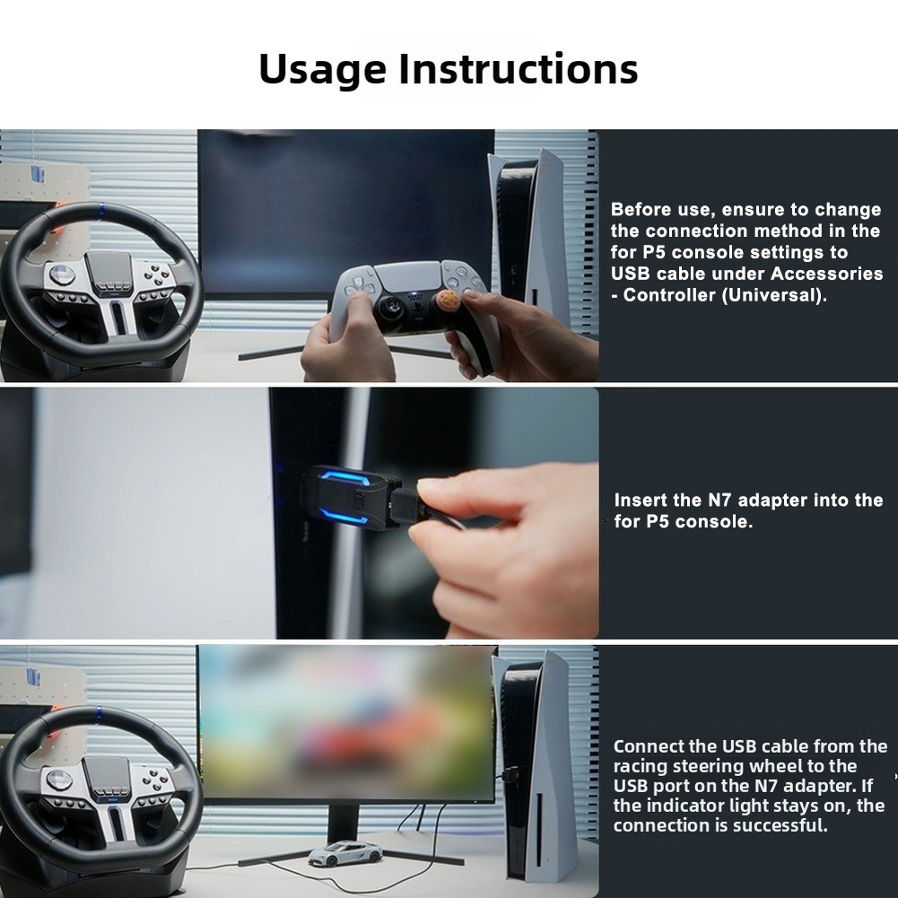N7 Receiver for P5 Console and For PXN Racing Wheels V3 V900 V9 Easy Play