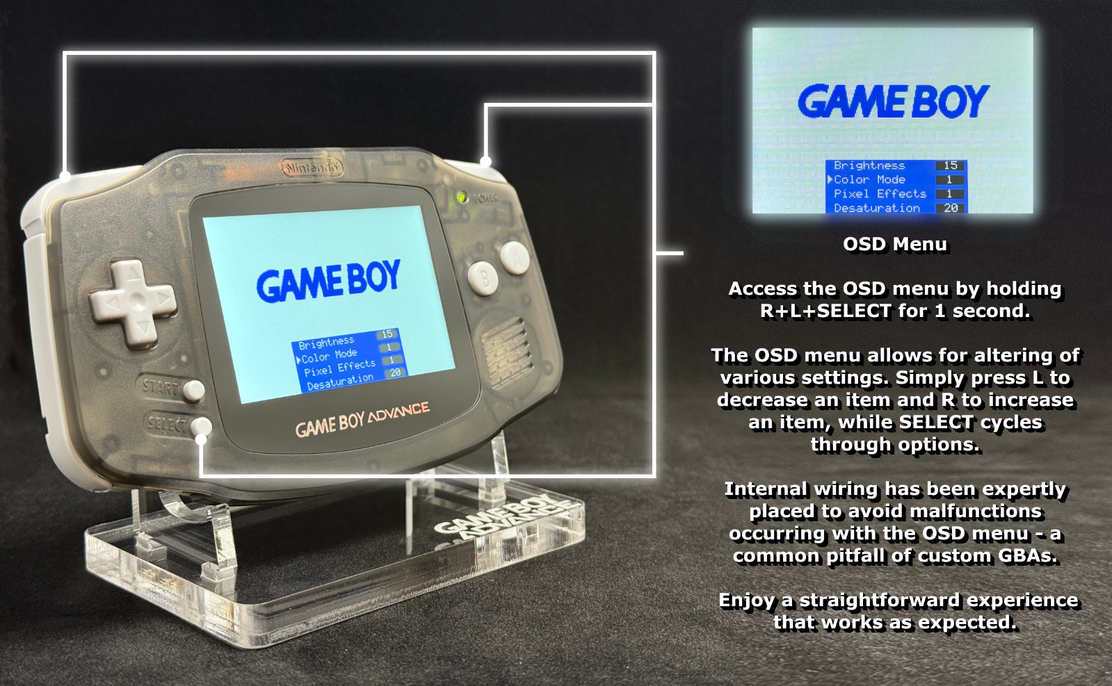 Gameboy Advance IPS Screen – Superior Button Inputs – Pure Audio -Ultimate Build