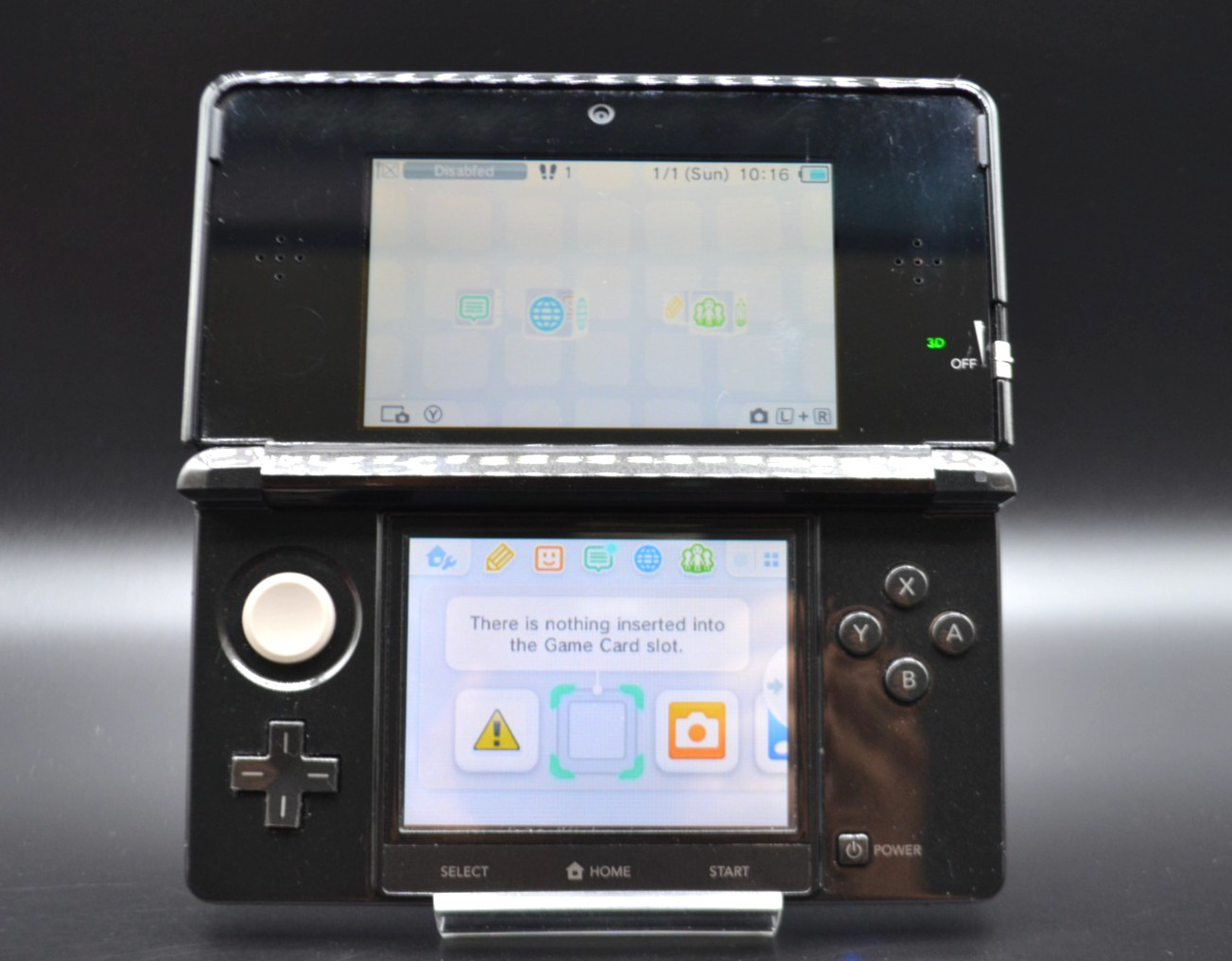 [REGION FREE]Nintendo 3DS black (Cosmo Black Clear Black) Console Used 001