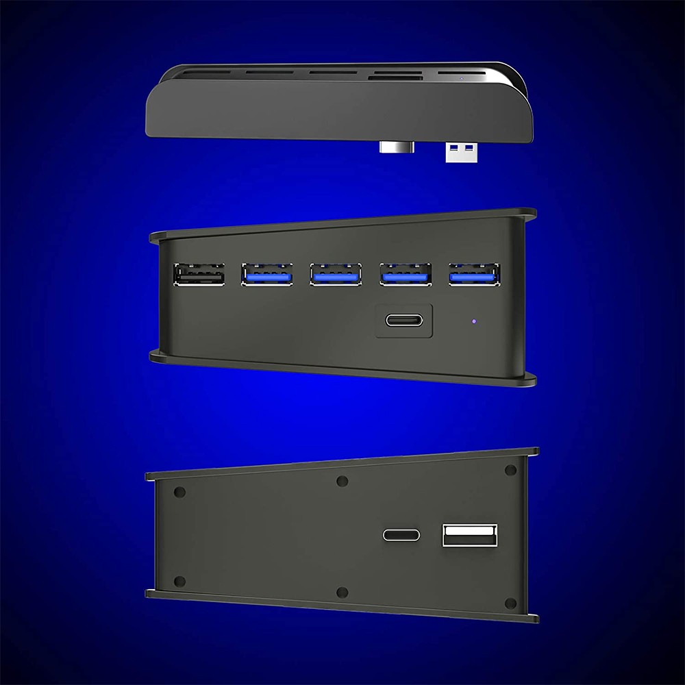 ABS 6-Port Extend USB Hub Adapter Splitter For Sony PS5 PS4 Pro Game Console