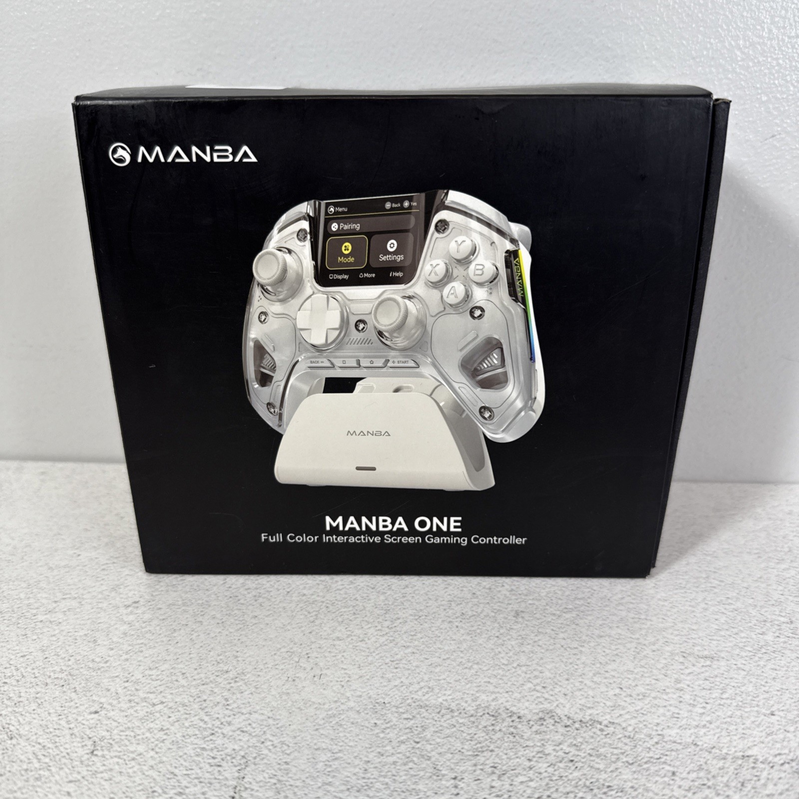 Manba One Color Interactive Screen Wireless Gaming Controller Charging Base Open