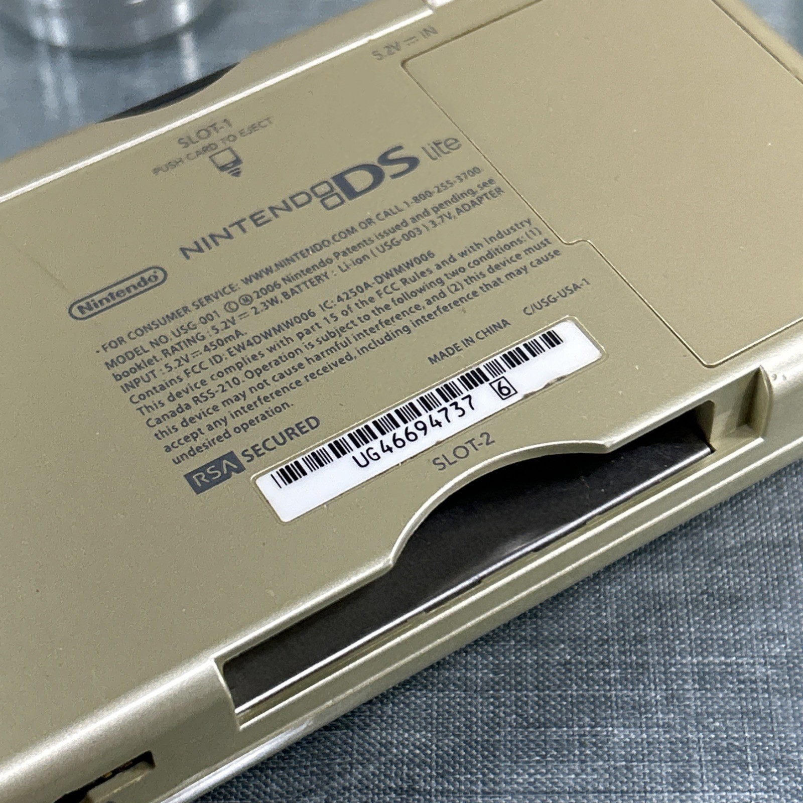 Nintendo DS Lite Gold Zelda Edition Handheld Console w/ Triforce Logo Charger