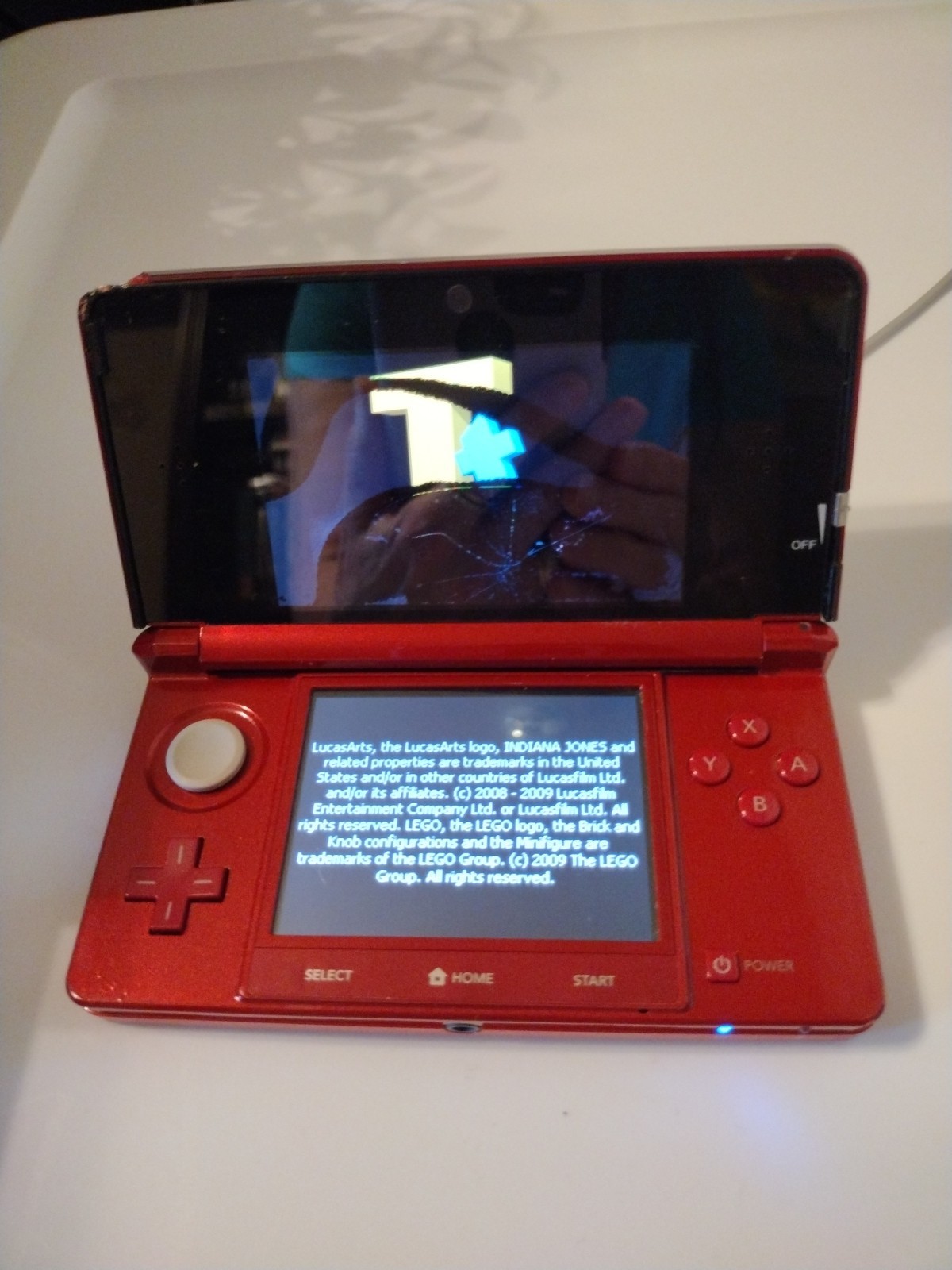 Nintendo 3DS Handheld System – Flame Red-needs outer screen repair ( DIY Utube)