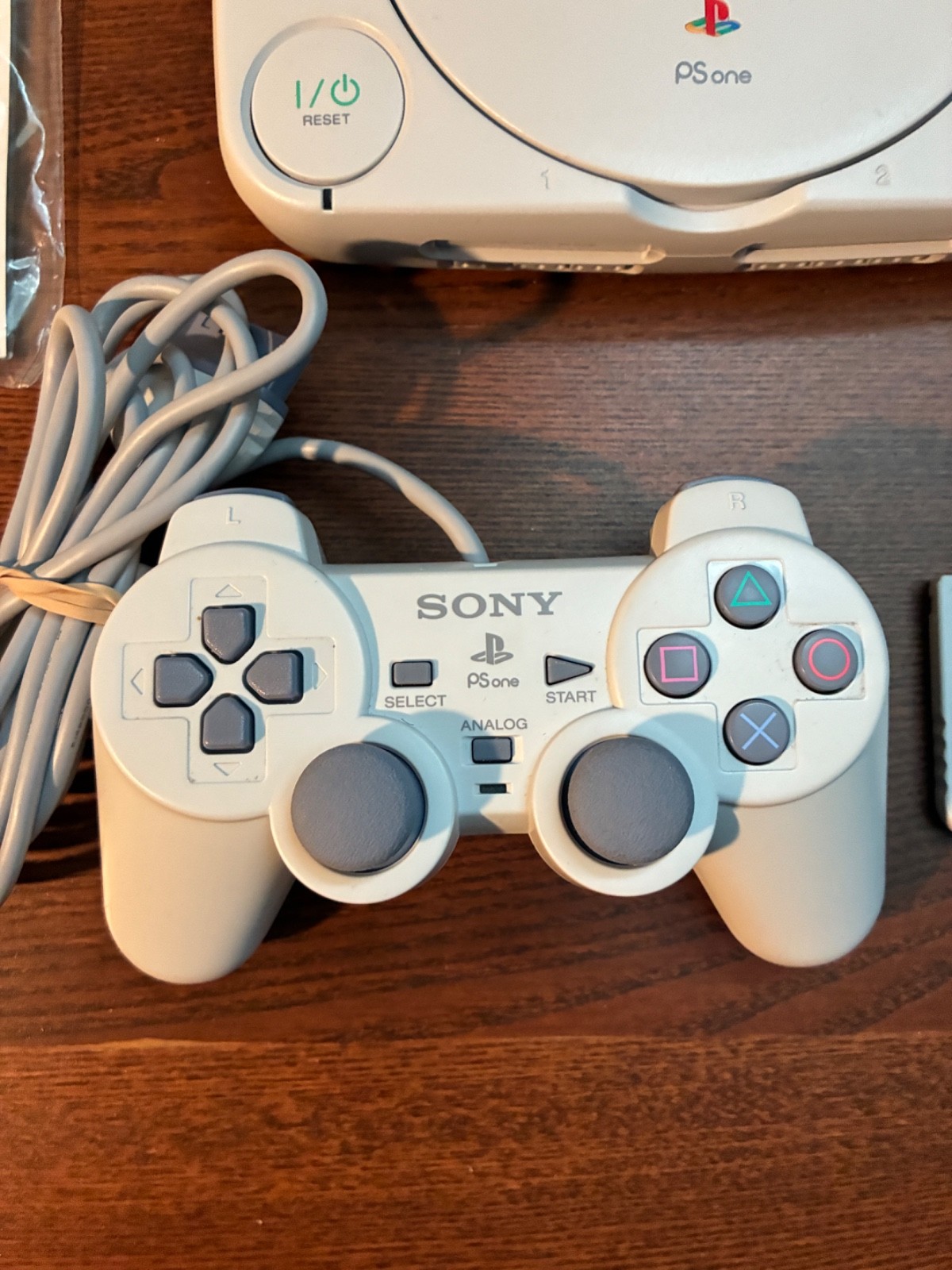 Sony PlayStation console (SCPH-101; PSone; Light gray memory card)