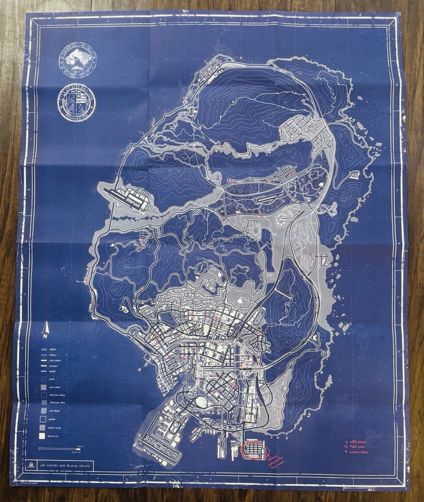 Grand Theft Auto GTA V Blueprint Blacklight Map, Limited Edition Brand New! 🔥🔥
