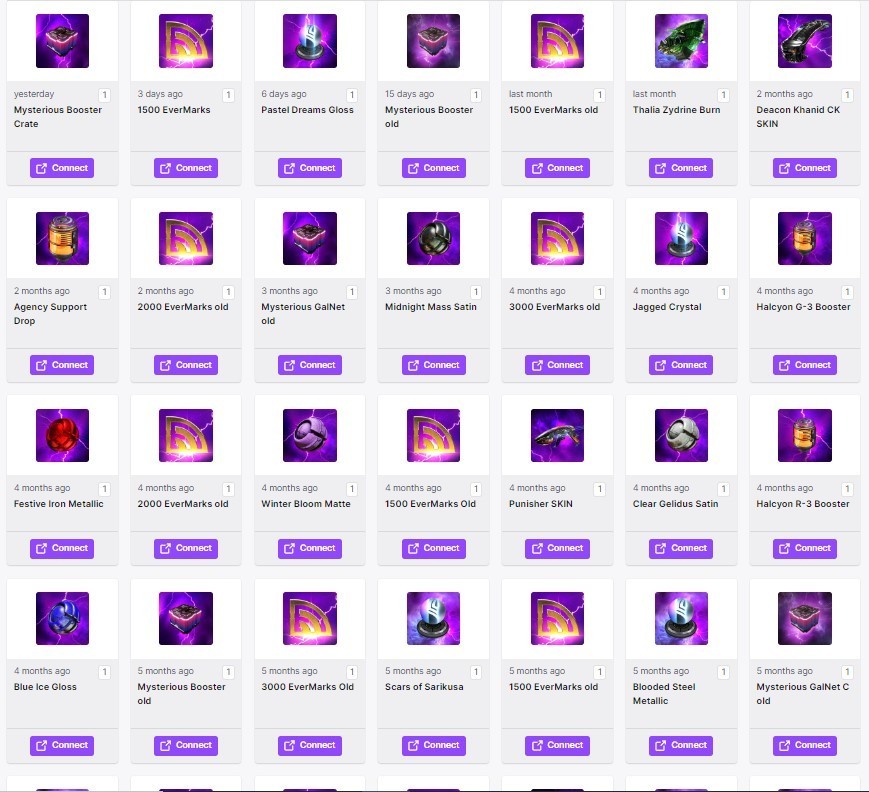 EVE Online Twitch Drops – 16 Crates + 47 Ship Skins + Paints + More – 141 Items