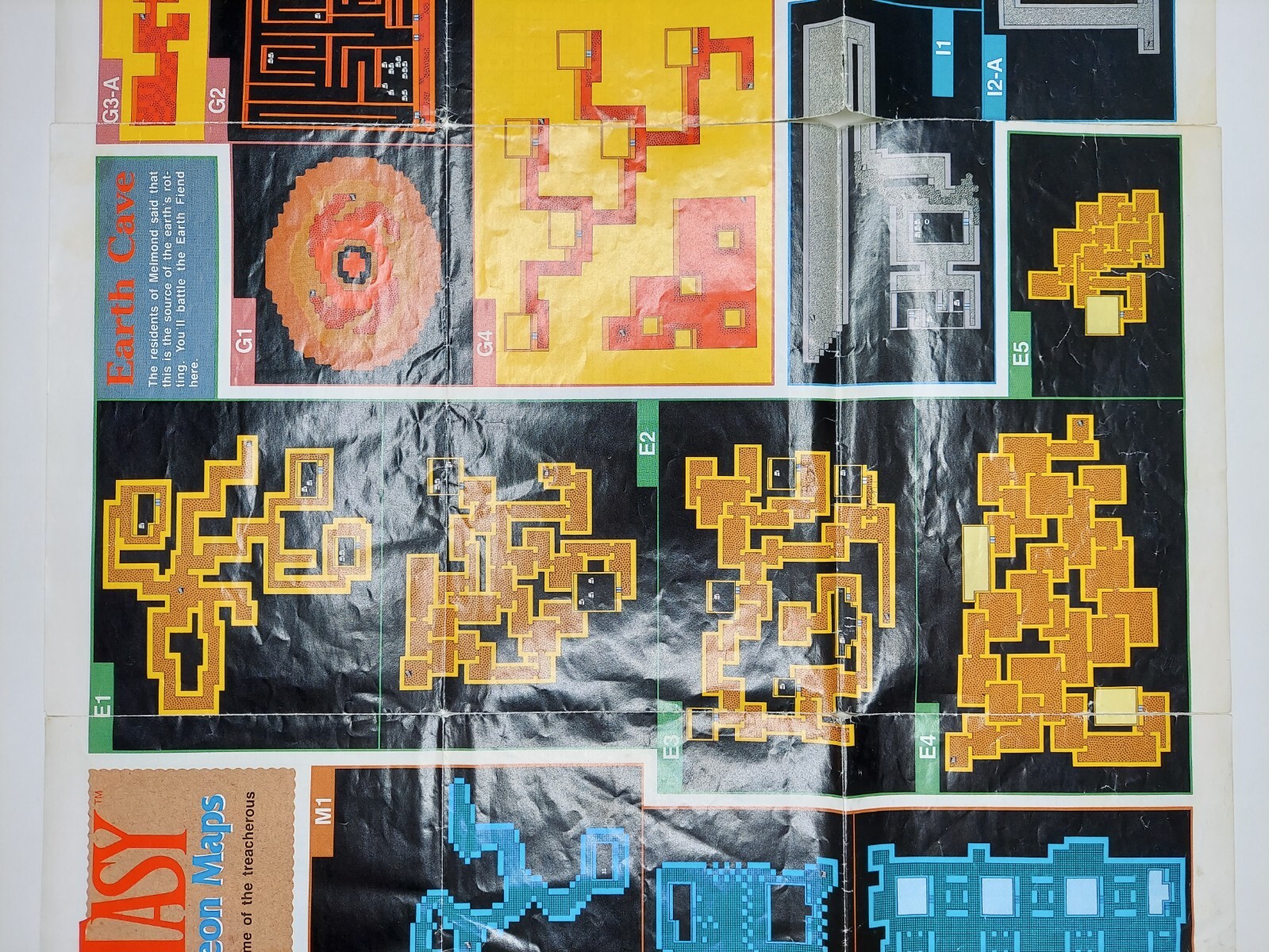 Final Fantasy 1990 Nintendo NES Dungeon Maps / Item Chart NES-FF-USA(A)