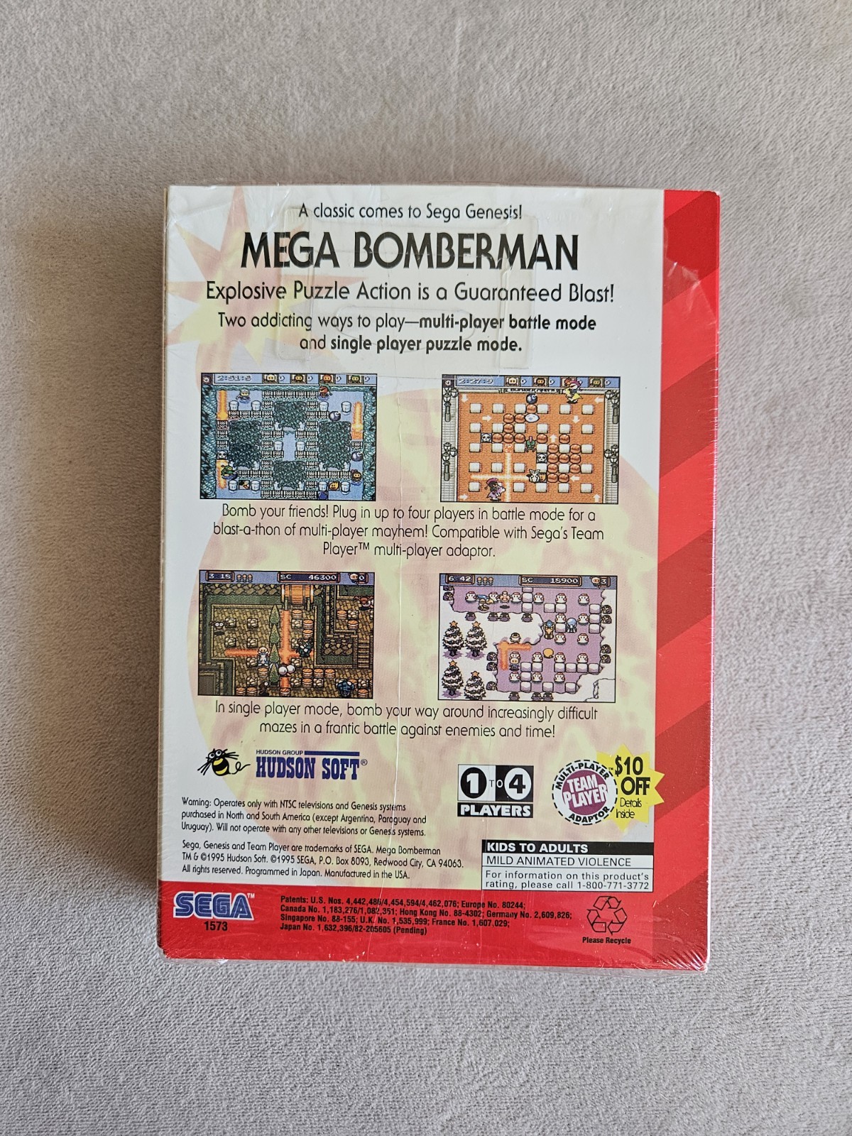 MEGA BOMBERMAN SEGA GENESIS 100% COMPLETE IN BOX W/ REG & AD GREAT CONDITION!