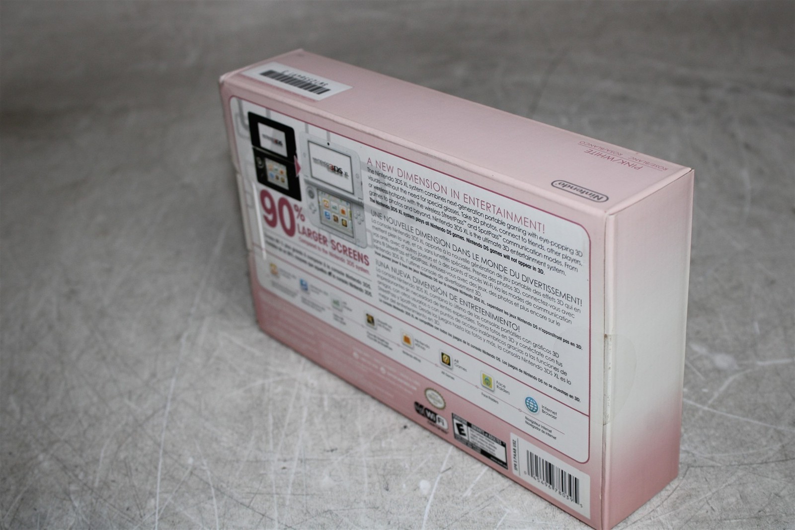 Nintendo 3DS XL Pink / White Console w/ Pokemon X and Box / Charger