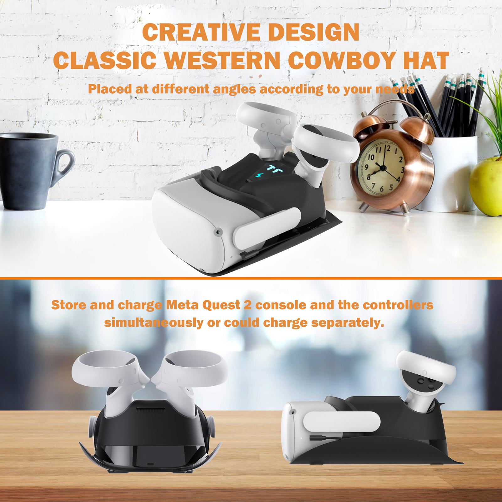 Charging Dock for Meta Quest 2, w/Magnetic Charging and 2 Rechargeable Batteries