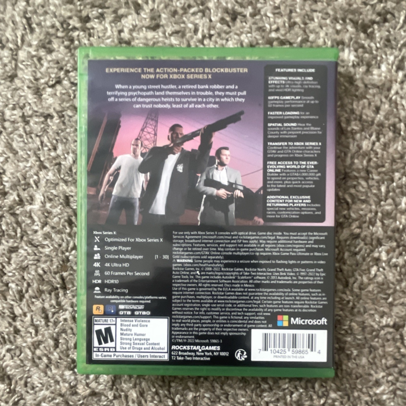 Rockstar Games Grand Theft Auto V Xbox Series X 4K HDR Ray Tracing Online