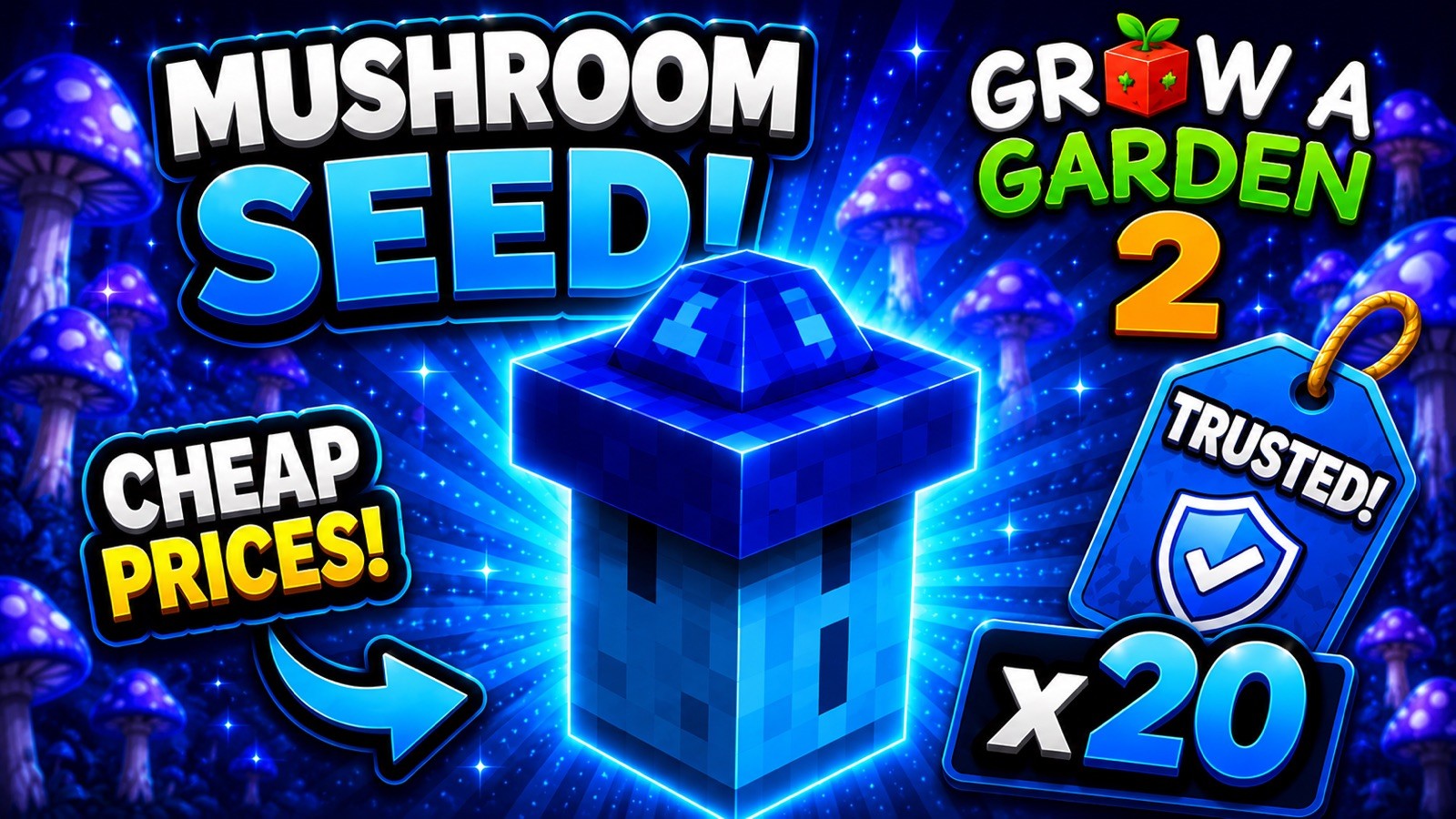 🪴 GROW A GARDEN 2 🪴 MUSHROOM SEEDS X20 (see description) BEST FOR GRINDING 🍄