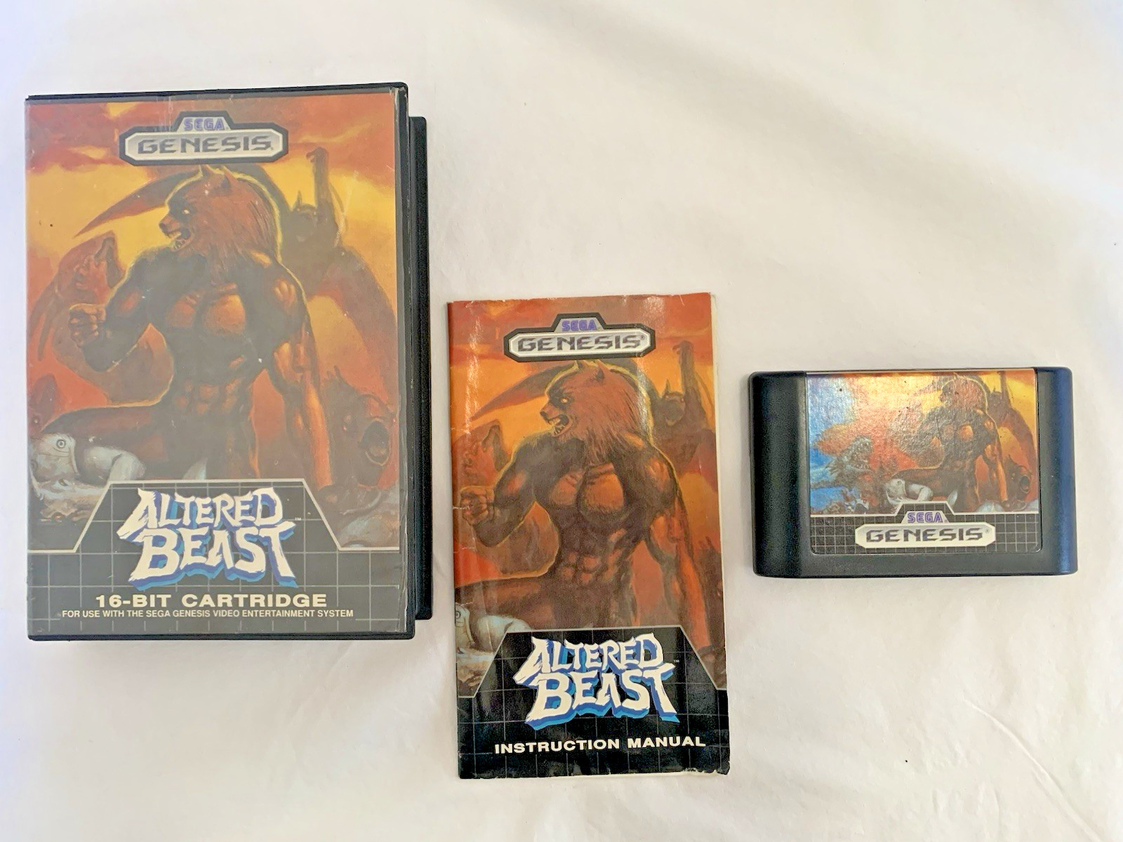 SEGA Genesis Altered Beast VINTAGE 1989 fighting 16-Bit Cartridge *UNTESTED*
