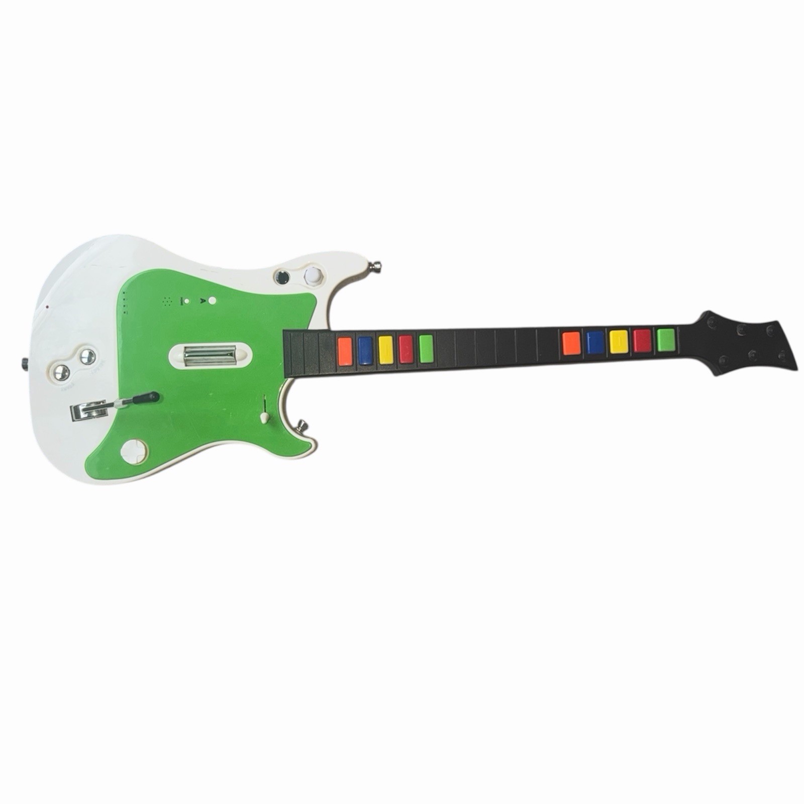 Wii Guitar Hero Controller Wireless White Green Powers On Tested Lights Up
