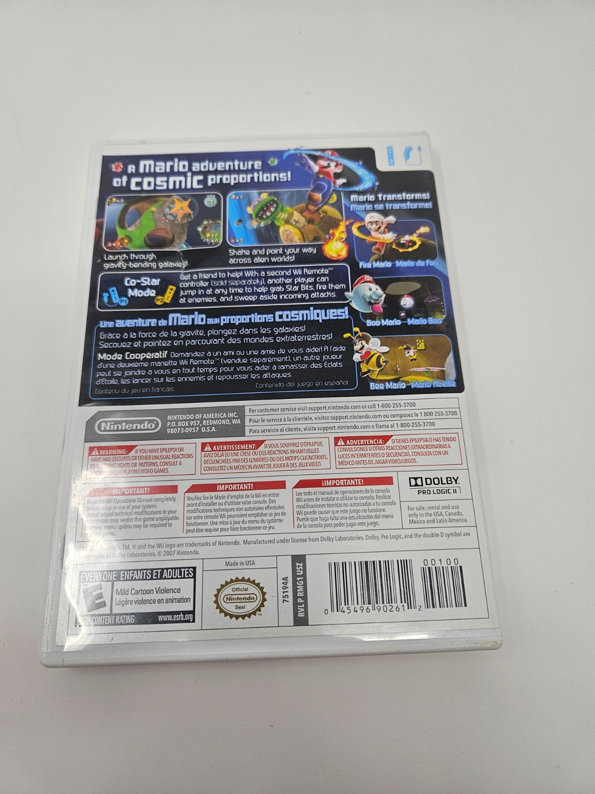 Nintendo Super Mario Galaxy Wii Game w/ Case & Manual (2007) E-Everyone – NTSC