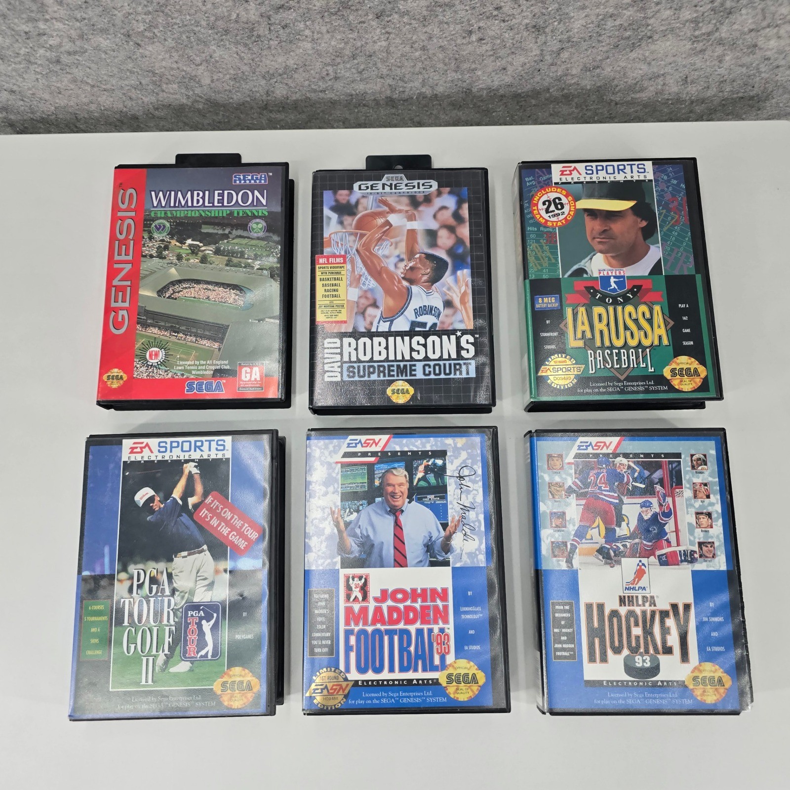 SEGA Genesis Sports Game Collection 6 Pack Golf, Hockey, Tennis, Basketball, +