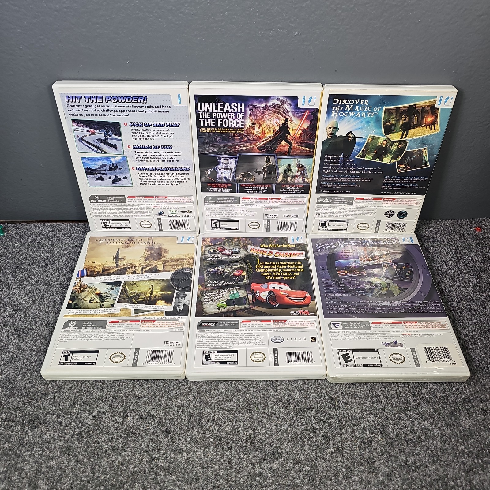 Nintendo Wii Lot X 6 Games Bundle Cars Star Wars Harry Potter Blazing Angels