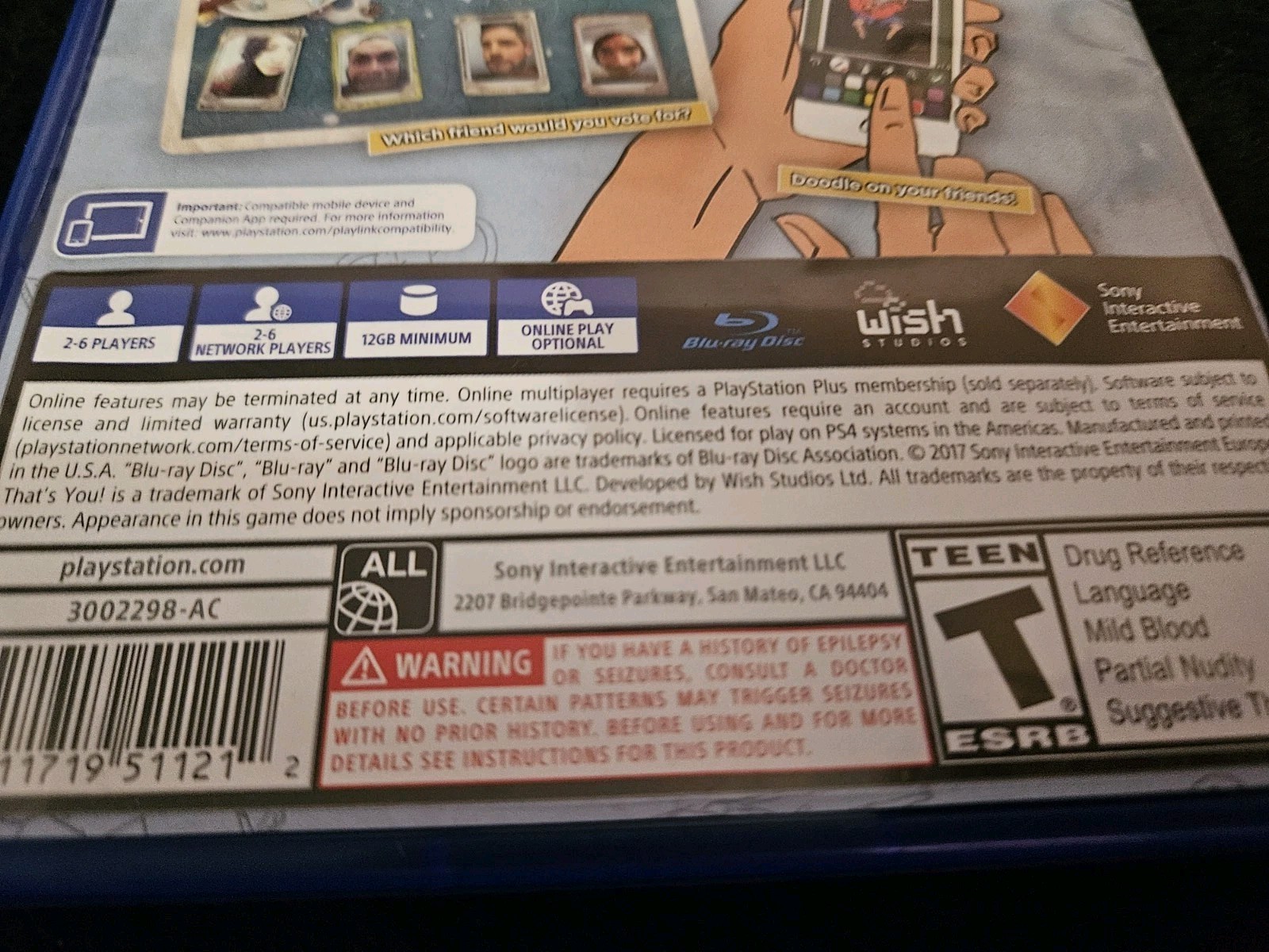 That’s You (PS4) PEGI 12+ Board Game – No Scratches NM – Tested Works