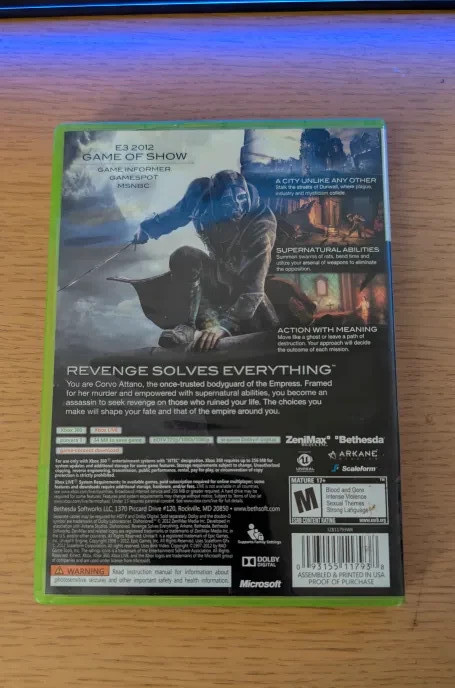 Dishonored – Microsoft Xbox 360 W MANUAL TESTED