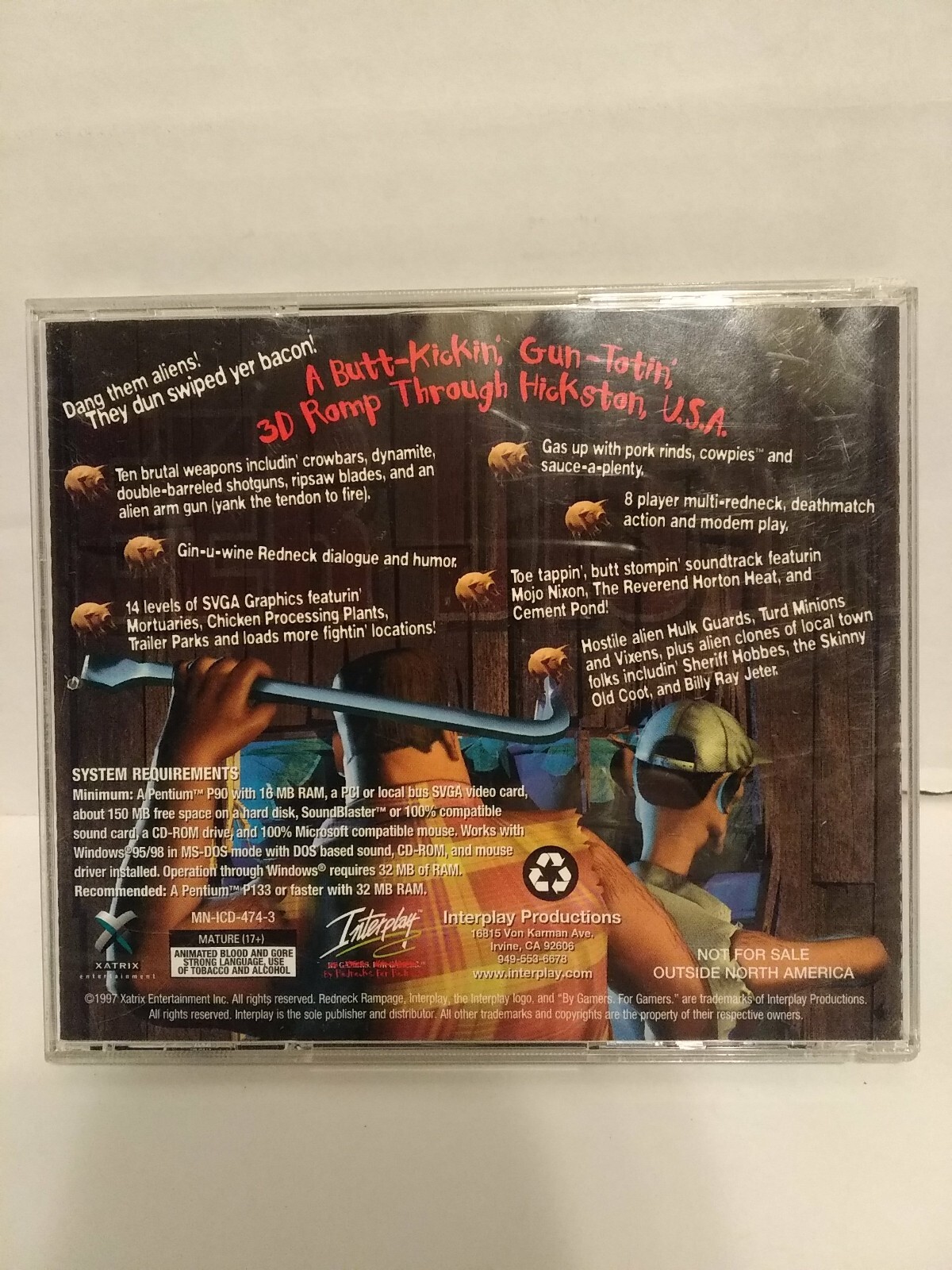 Redneck Rampage (PC Game CD-ROM 1997) Interplay Productions Xatrix Entertainment