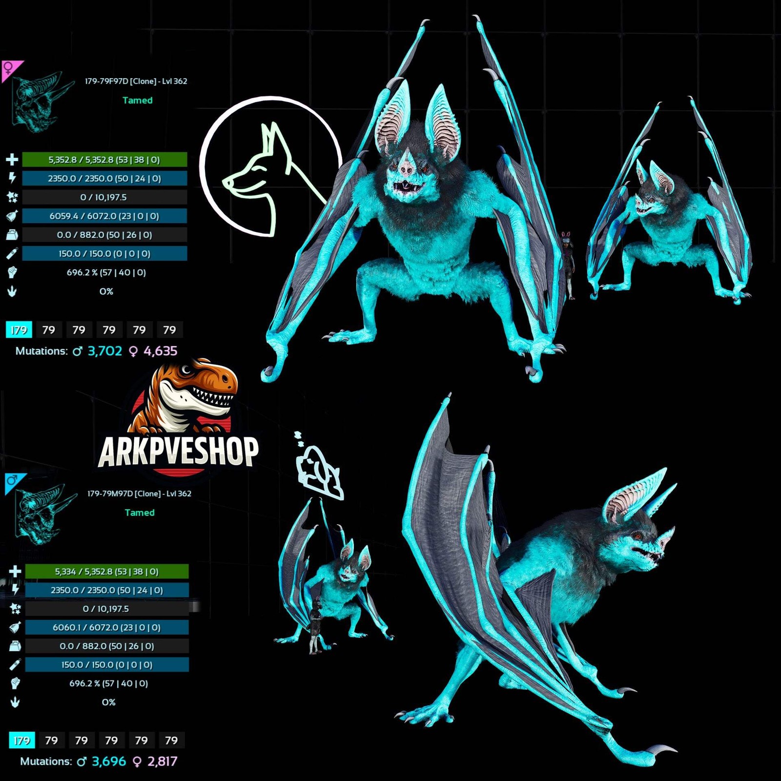 Desmodus Lvl362 696Melee Clone ASA PVE 🦖ARK Survival Ascended