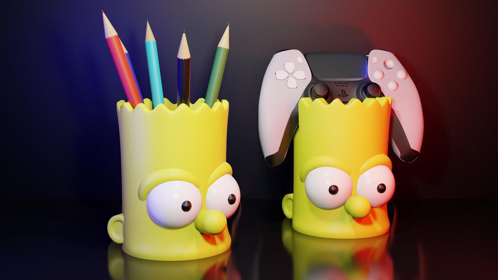 Bart Simpson pencil holder or controller stand you choose | Desk Organizer