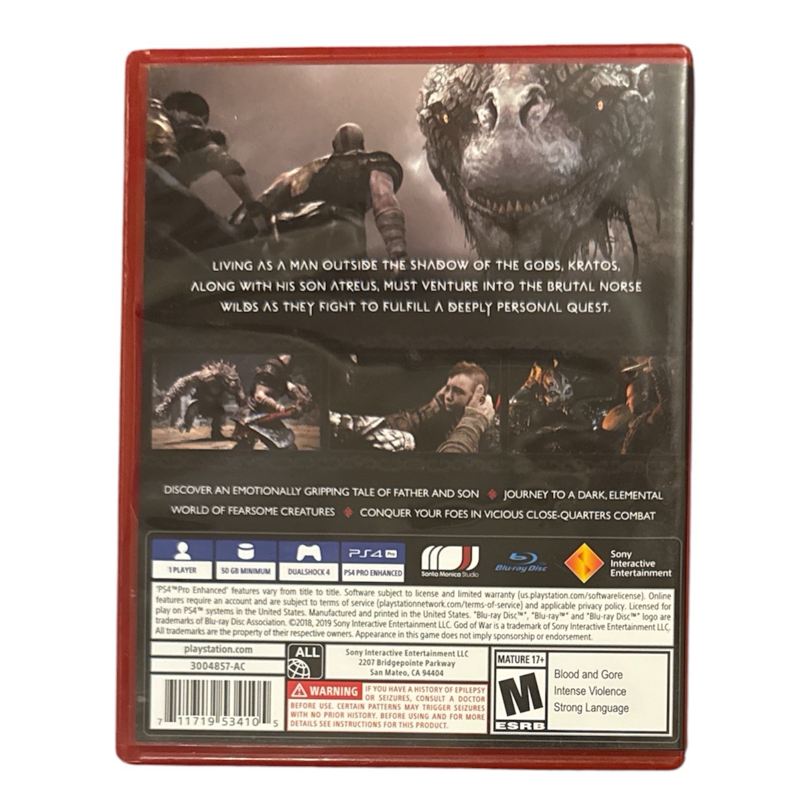 God of War PlayStation Hits – PS4 M 2018 NTSC-U/C (US/Canada) 1 Player