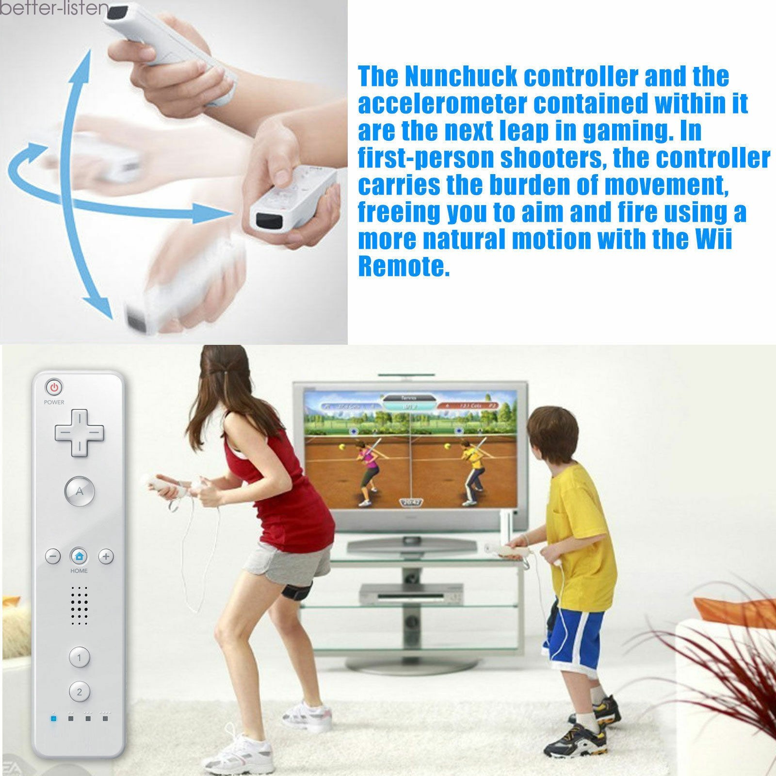 Brand New Built in Motion Plus Remote Controller And Nunchuck For Wii & Wii U