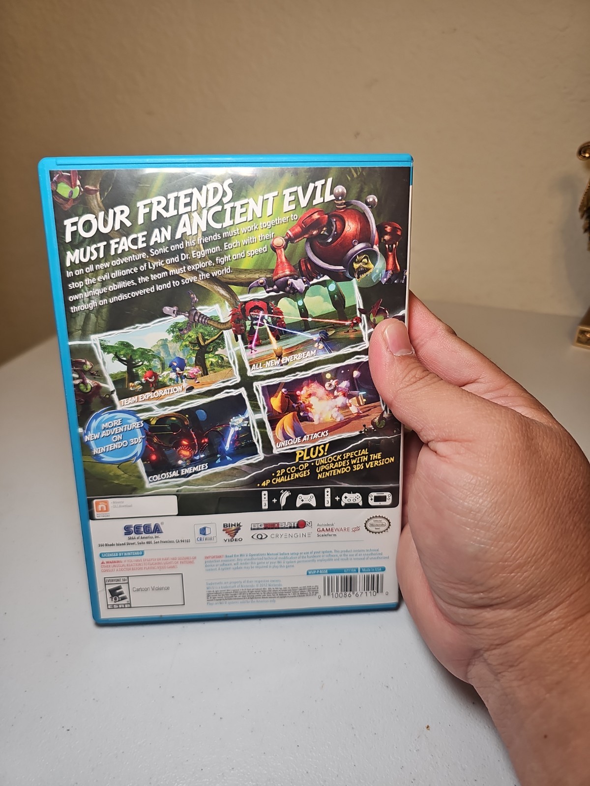 Sonic Boom Rise of Lyric – Nintendo Wii U Game & Case