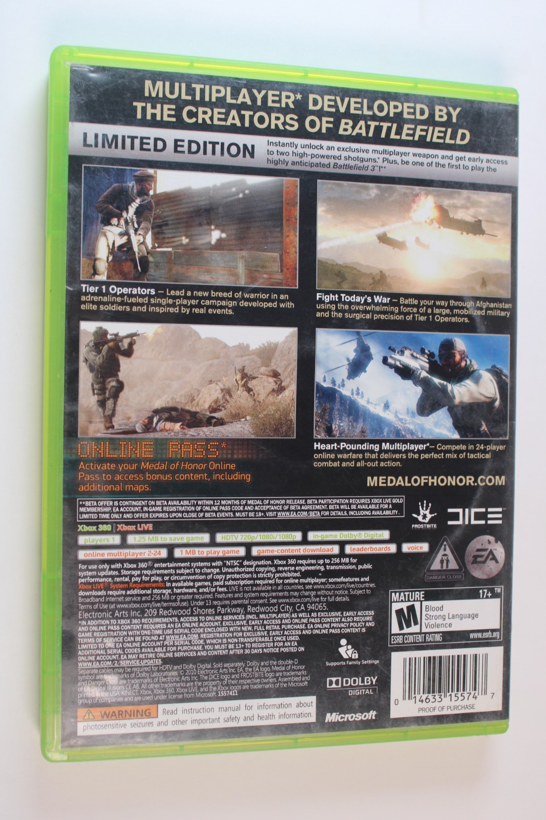 Medal of Honor Warfighter: Limited Edition (Xbox 360) CIB COMPLETE & TESTED