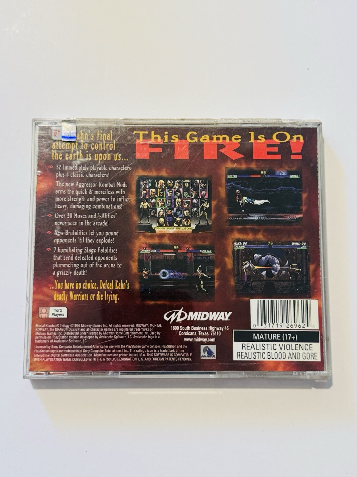 Mortal Kombat Trilogy (PlayStation 1, 1996)