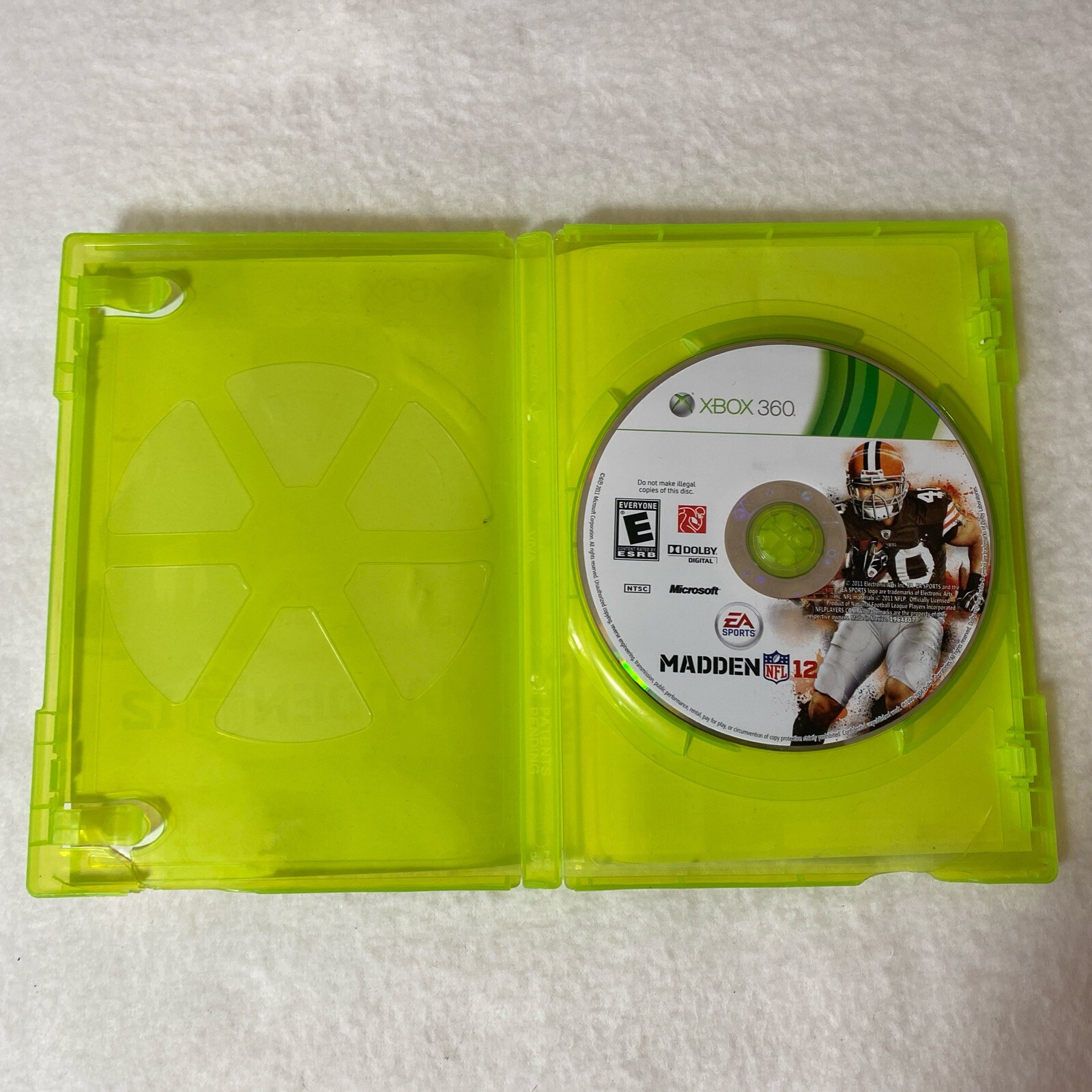 Madden NFL 12 Microsoft Xbox 360, 2011 Video Game No Manual