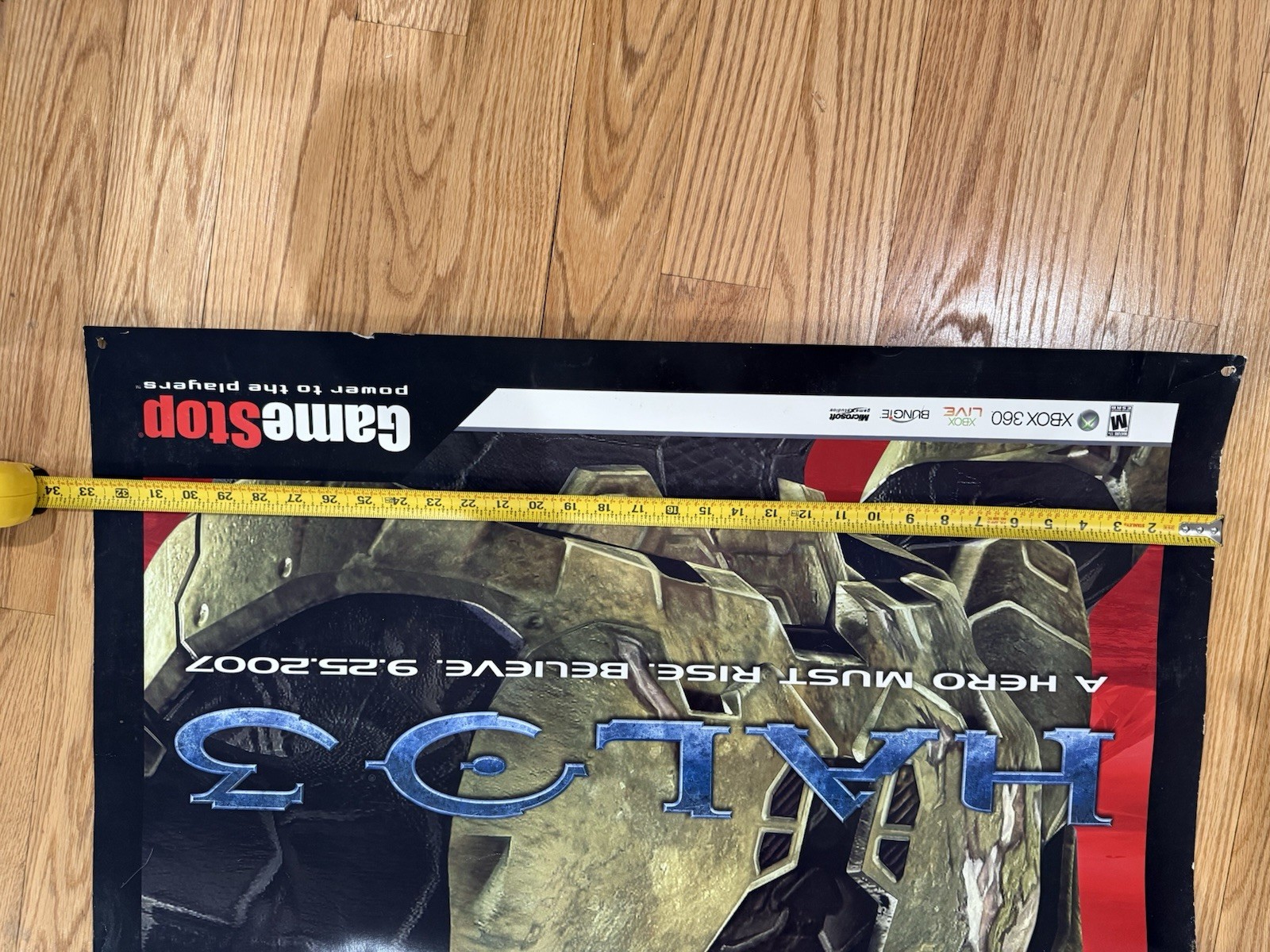 Halo 3 GameStop Dual Sided Promotional Poster 33×48 – See Pics For Damage