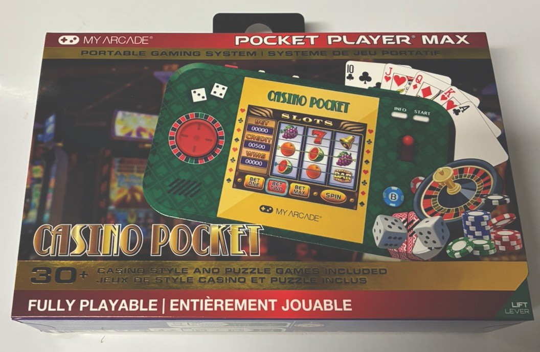 MY ARCADE POCKET PLAYER MAX PORTABLE GAMING SYSTEM OVER 30 Casino Style Games