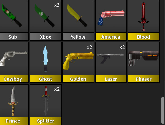 Roblox Murder Mystery 2 MM2 ALL Super Rare Godly Knives and Guns *FAST DELIVERY*