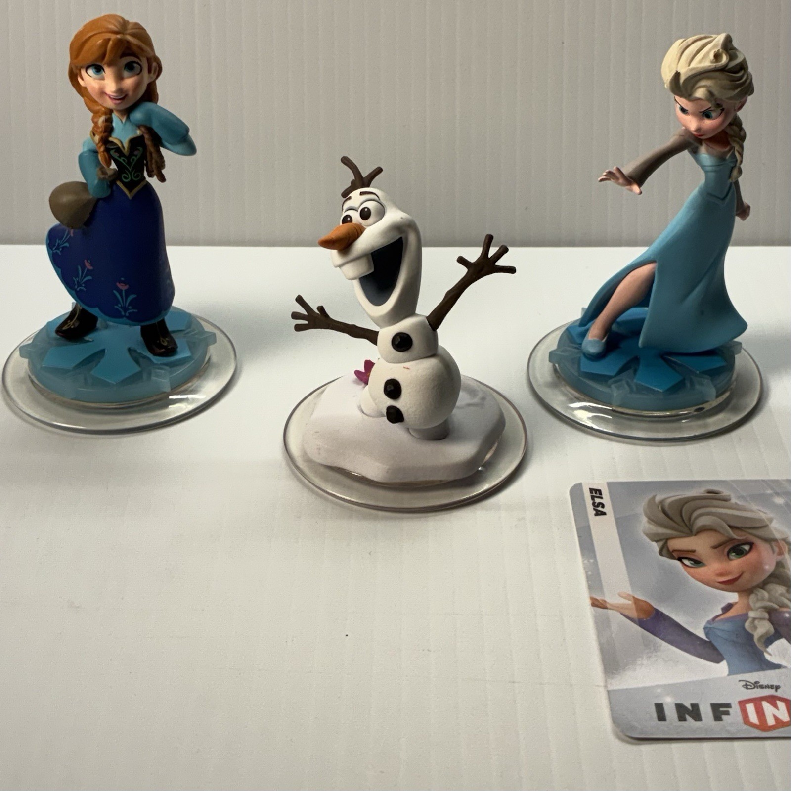 Frozen Character Set. Disney Infinity Video Game Pieces (Anna, Elsa & Olaf).