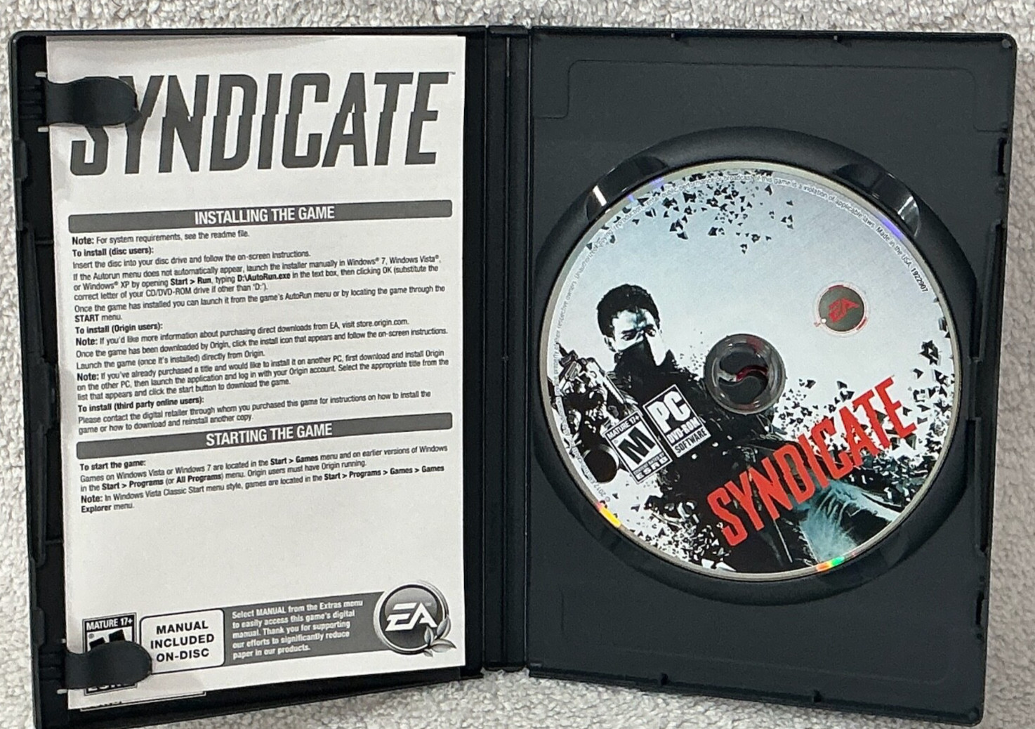 Syndicate Action Shooter Four Player Co-op Sci-Fi Gunplay Visuals Complete READ