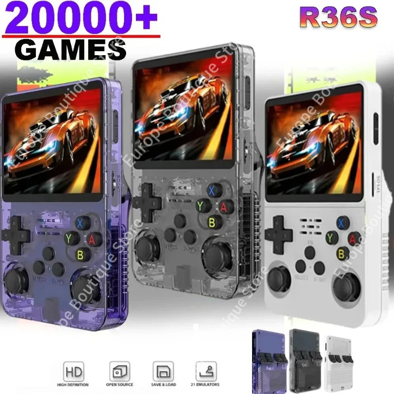 R36S Handheld Game Players 20000+ Games Portable Game Console 64/128GB Retro