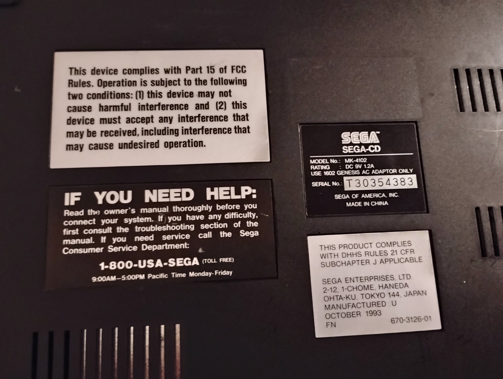 Sega CD Model 2 Console MK-4102A Collector’s condition!