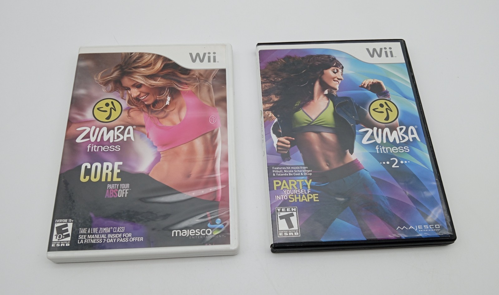 Nintendo Wii Zumba Fitness Core/Zumba Fitness 2 Games Lot of (2)