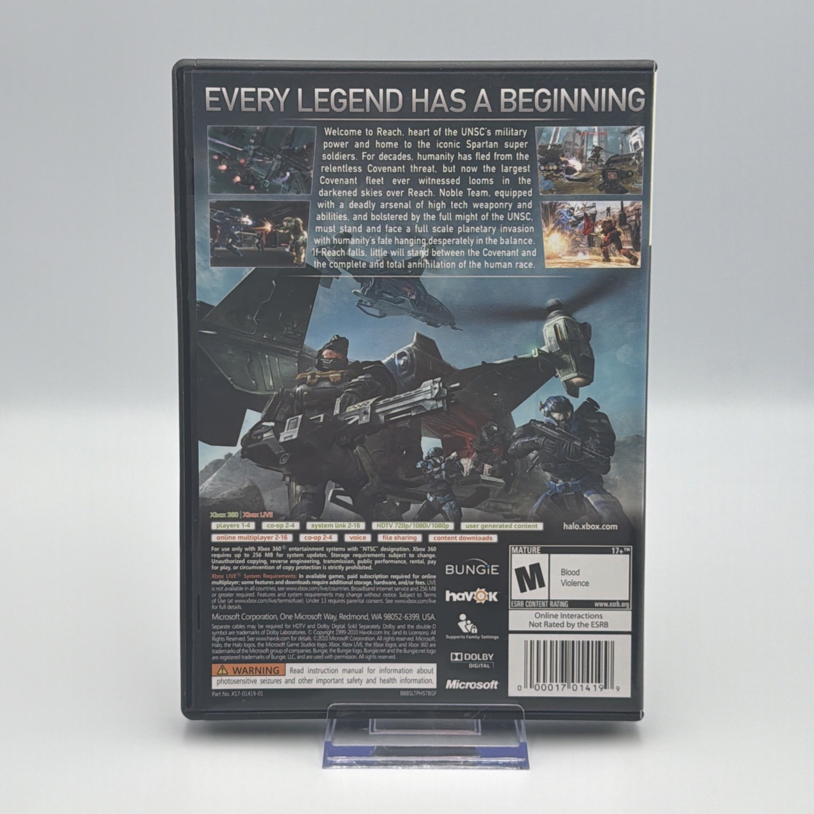 Halo Reach Microsoft Xbox 360 Complete W/ Manual CIB Tested Working | Black Case