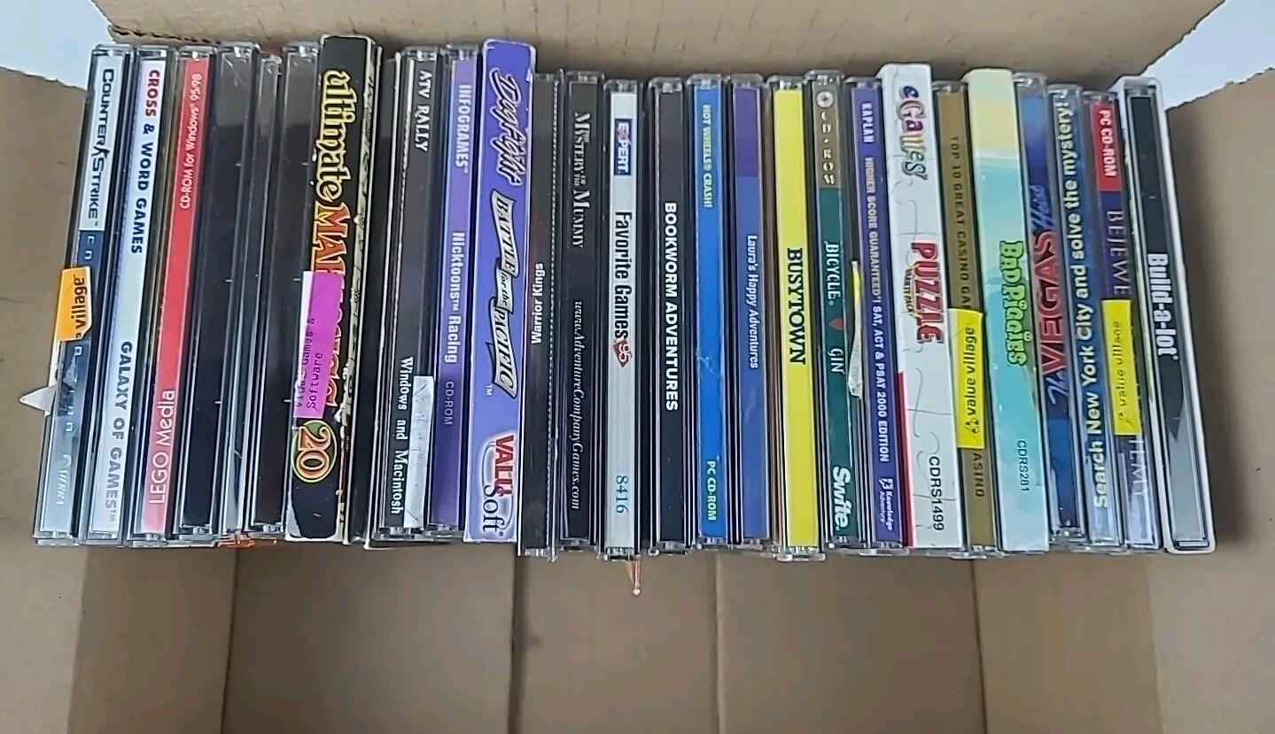 Lot Of 20+ CD-ROMS PC Games Windows Popcap Microsoft Doom Puzzles *AS IS*