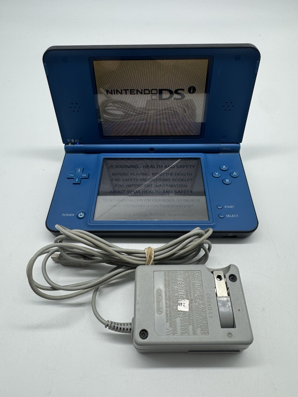 Nintendo DSi XL Handheld Console Midnight Blue – Turns On – Broken Touch Screen