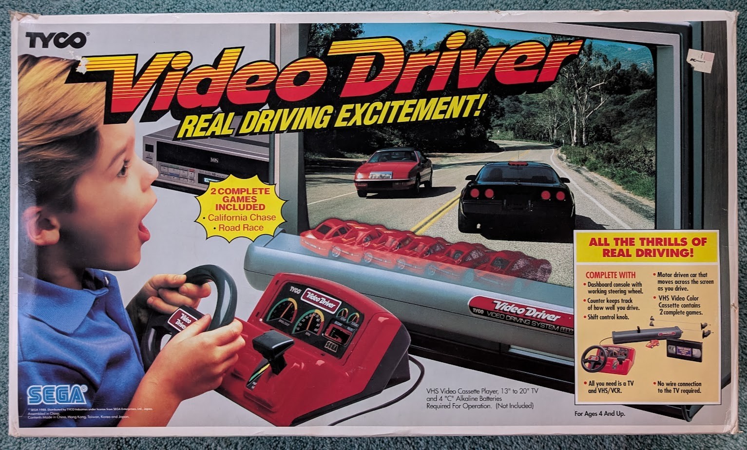 NEW 1989 Sega Tyco Video Driver VHS Video Game Instructions Complete Rare Retro