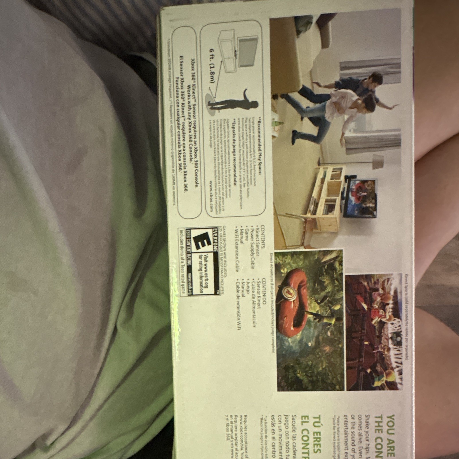 Microsoft Kinect Sensor Motion Camera for Xbox 360 Black Wired Mic Array 6ft