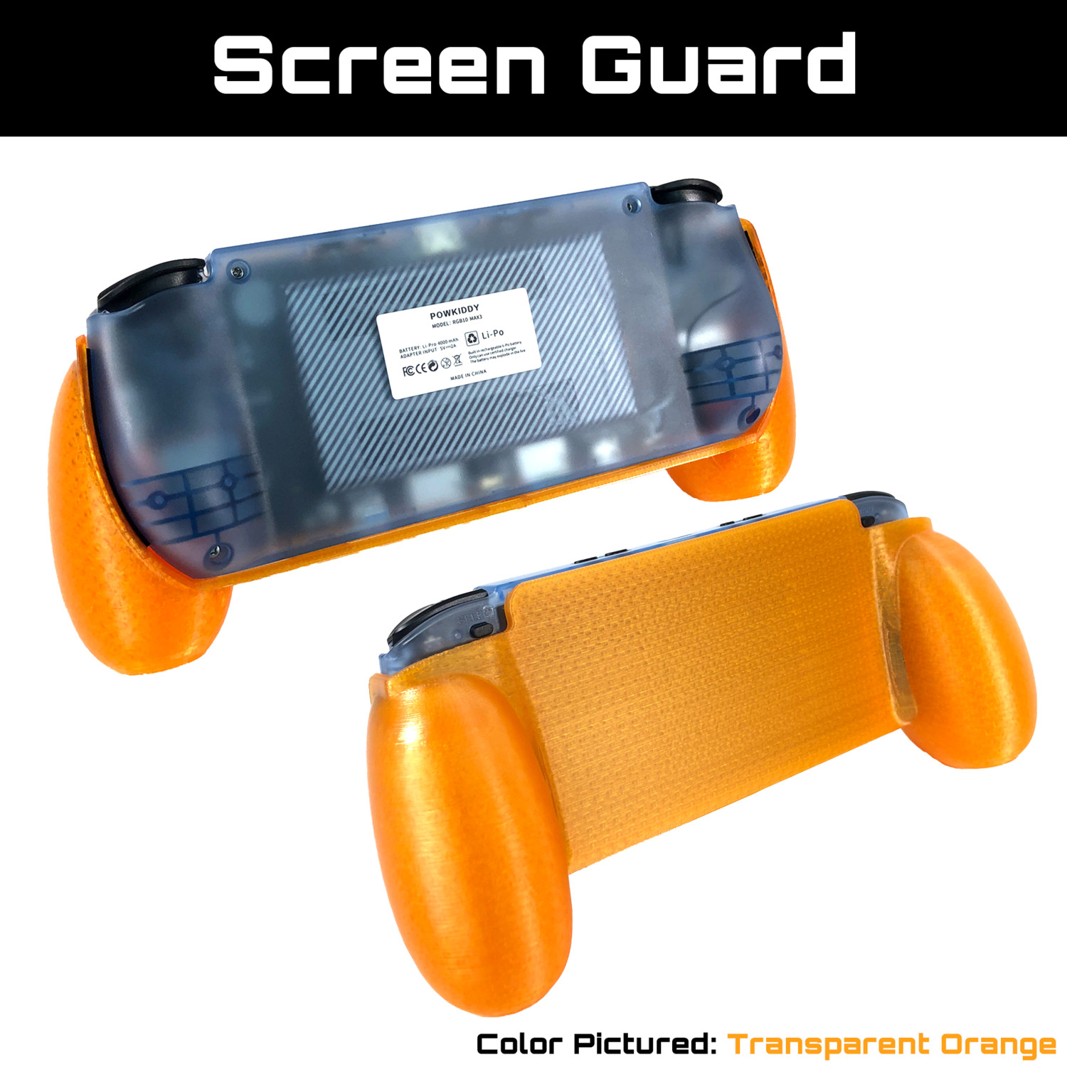 Powkiddy RGB10MAX3 Comfort Grip Case 2-in-1 Screen Protector – 3D Printed